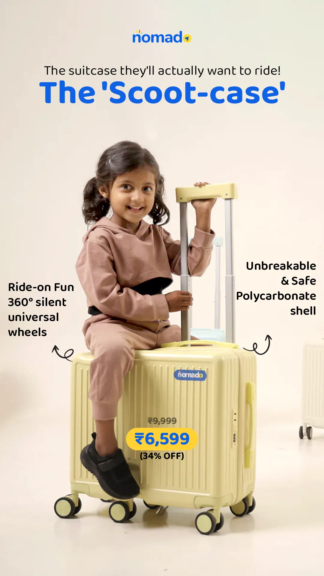 Kidswear static ad: "The'Scoot-case'"